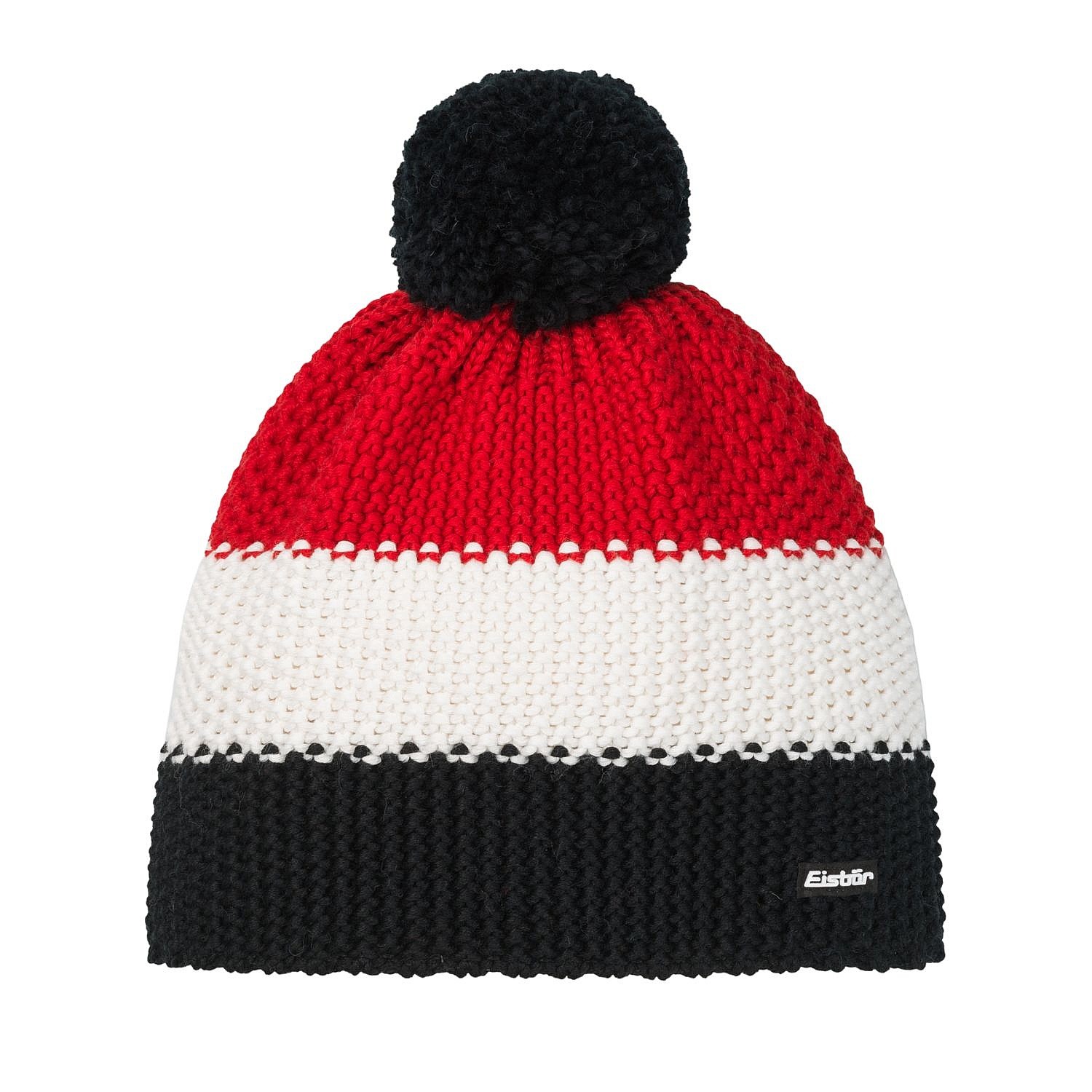 čiapka Eisbär Star Pompon MÜ - 330/Schwarz/White/Ketchup
