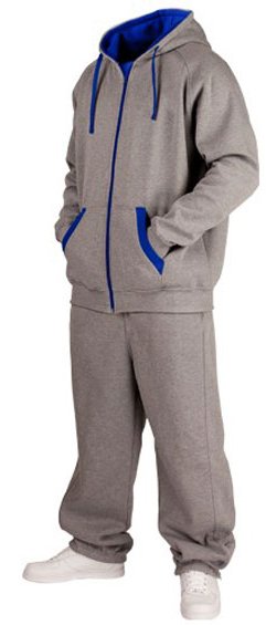 tepláková souprava Urban Classics Contrast Sweatsuit - Heather Gray/Blue