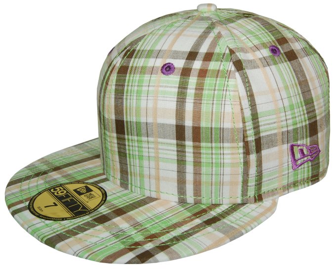  New Era NE Plaidz Cap - Lime/Purple