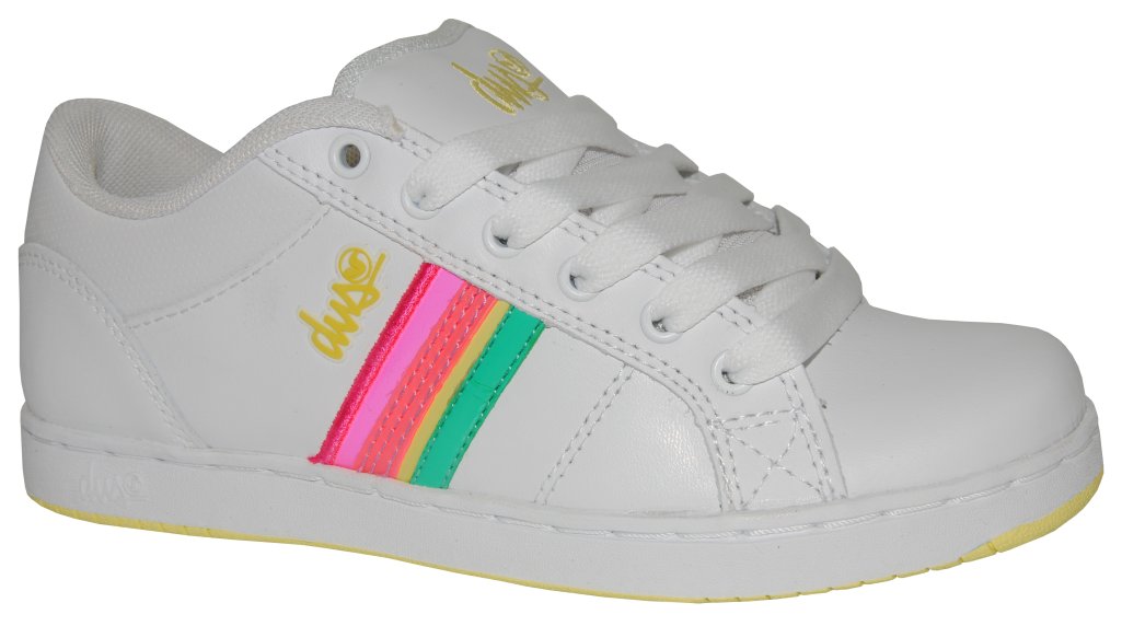 DVS Ella Shoes - White Stripe Leather