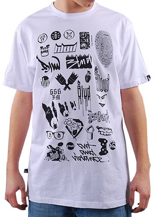 koszulka trykotowa Blud Multisign - White