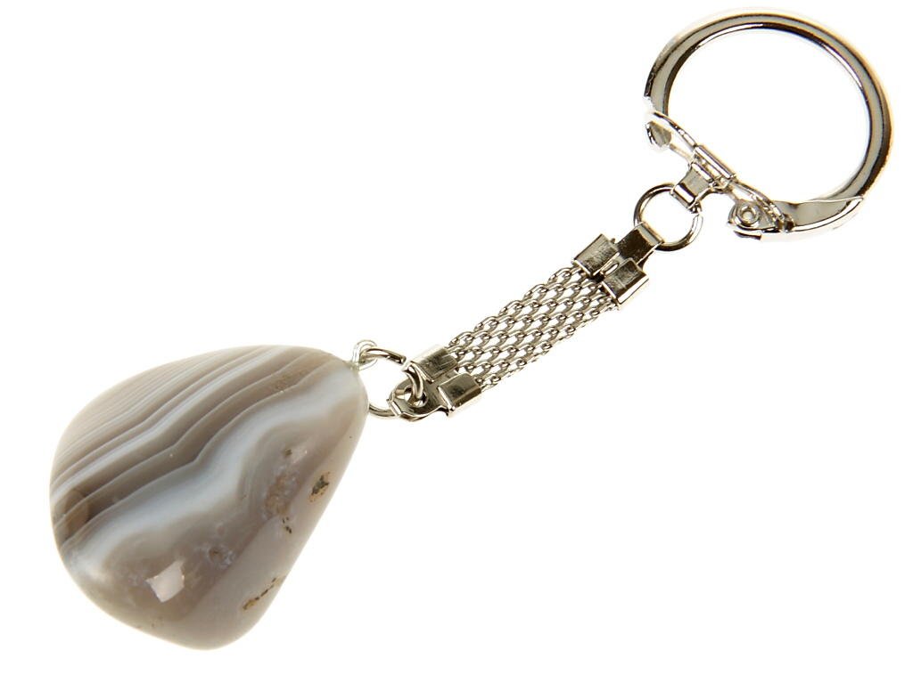 Energo Achát Botswana Key Ring - Gray 