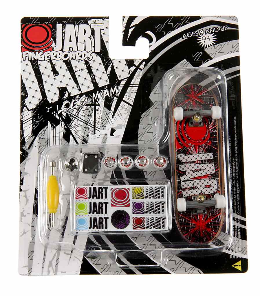 Jart Logo Miami Fingerboard - Black/Red/White
