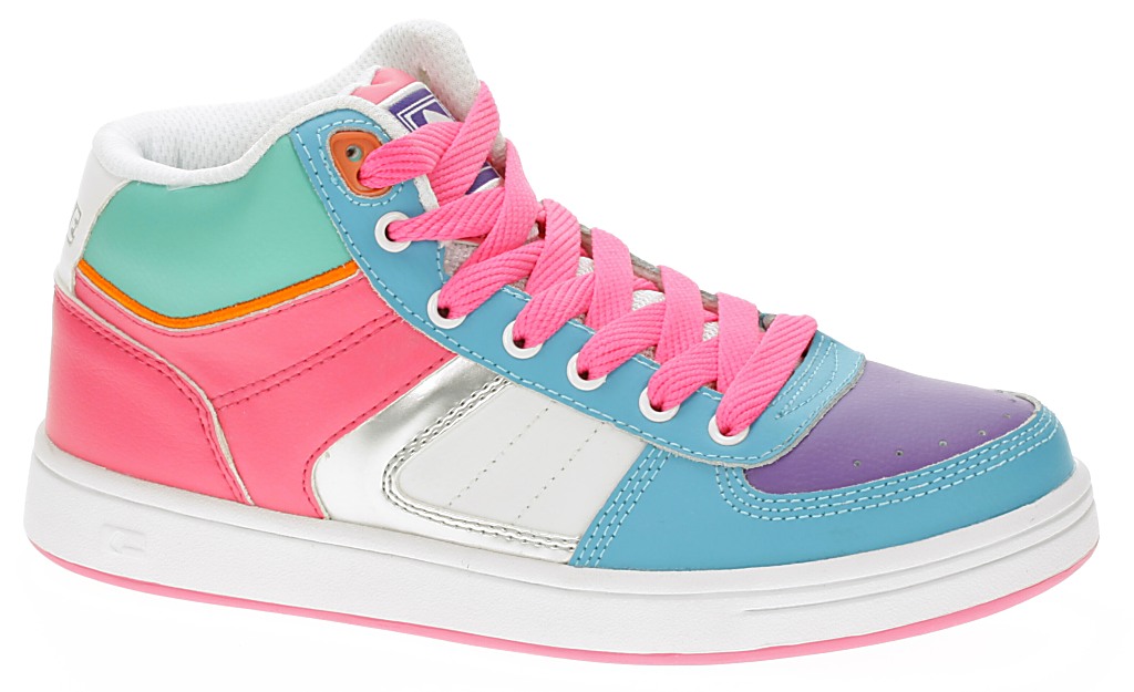 topánky Globe Fate Mid - White/Multi/Pink Lightning