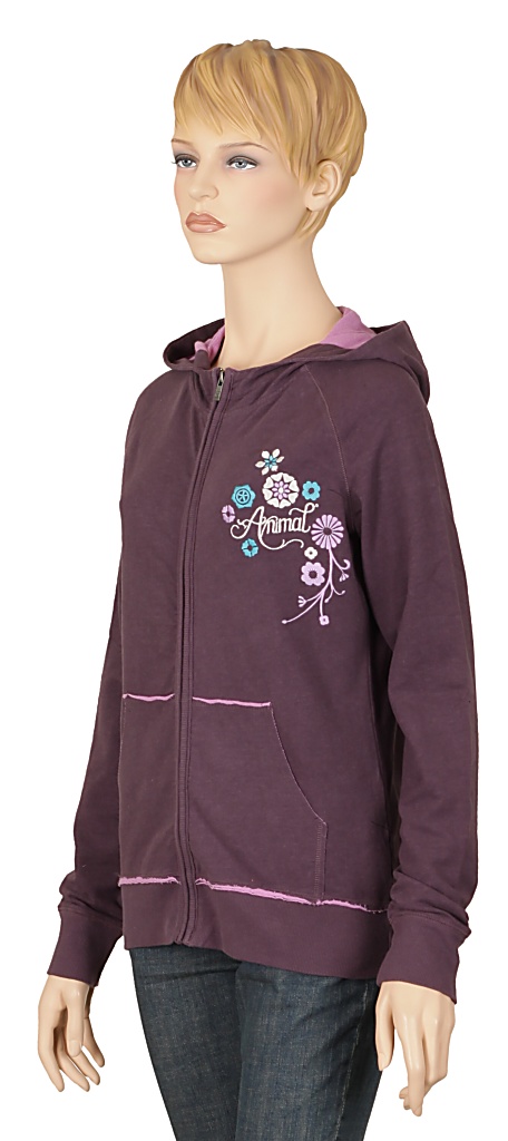 mikina Animal Jupiter Zip - Plum Perfect