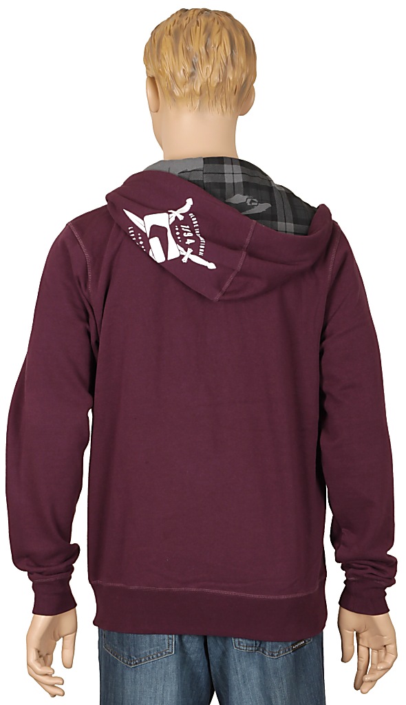 mikina Globe Iron Zip - Burgundy