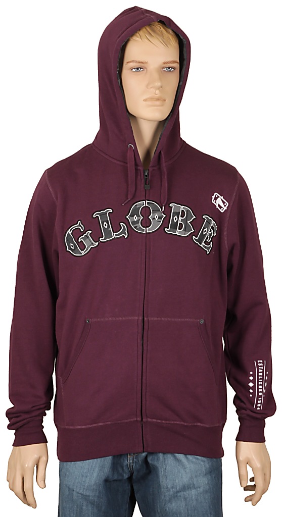 mikina Globe Iron Zip - Burgundy