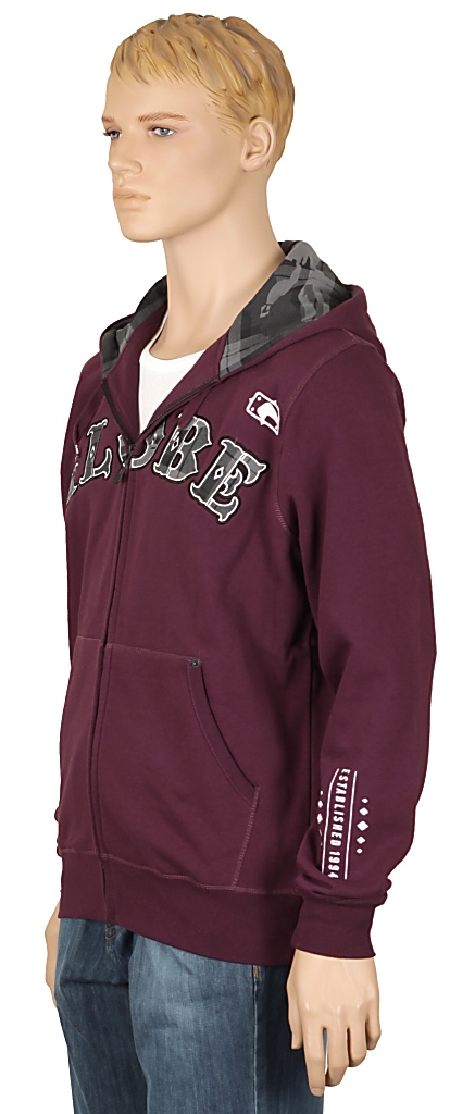 mikina Globe Iron Zip - Burgundy