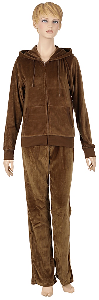  zestaw sportowy Urban Classics Hooded Velour Suit/TB076 - Brown