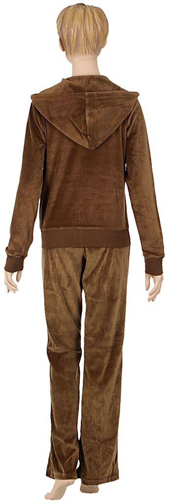  zestaw sportowy Urban Classics Hooded Velour Suit/TB076 - Brown
