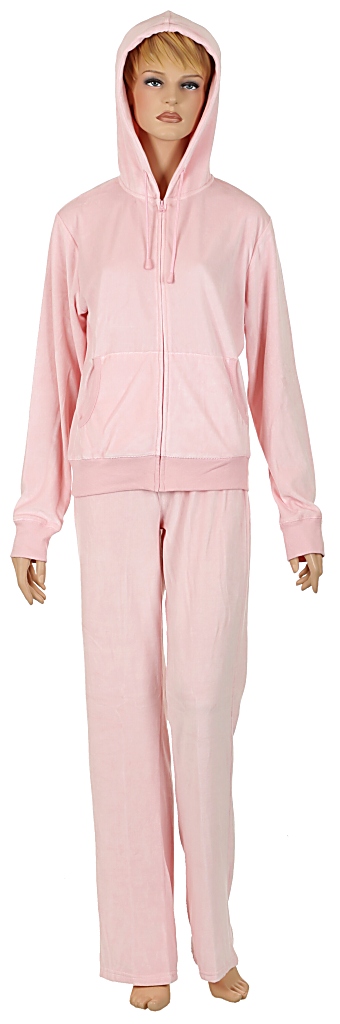 komplet dresowy Urban Classics Hooded Velour Suit/TB076 - Light Pink