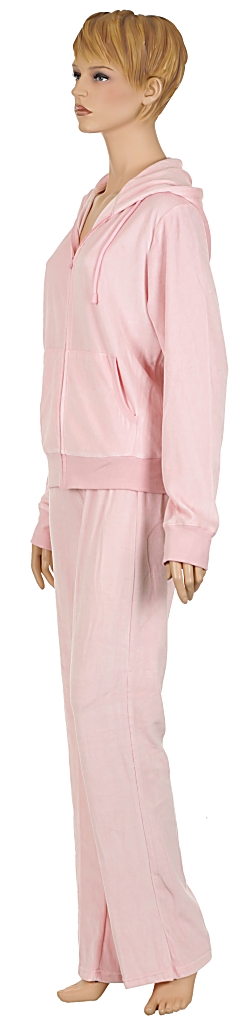 komplet dresowy Urban Classics Hooded Velour Suit/TB076 - Light Pink