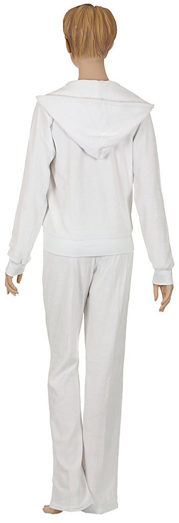 tepláková súprava Urban Classics Hooded Velour Suit/TB076 - White