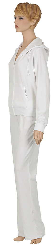 tepláková súprava Urban Classics Hooded Velour Suit/TB076 - White