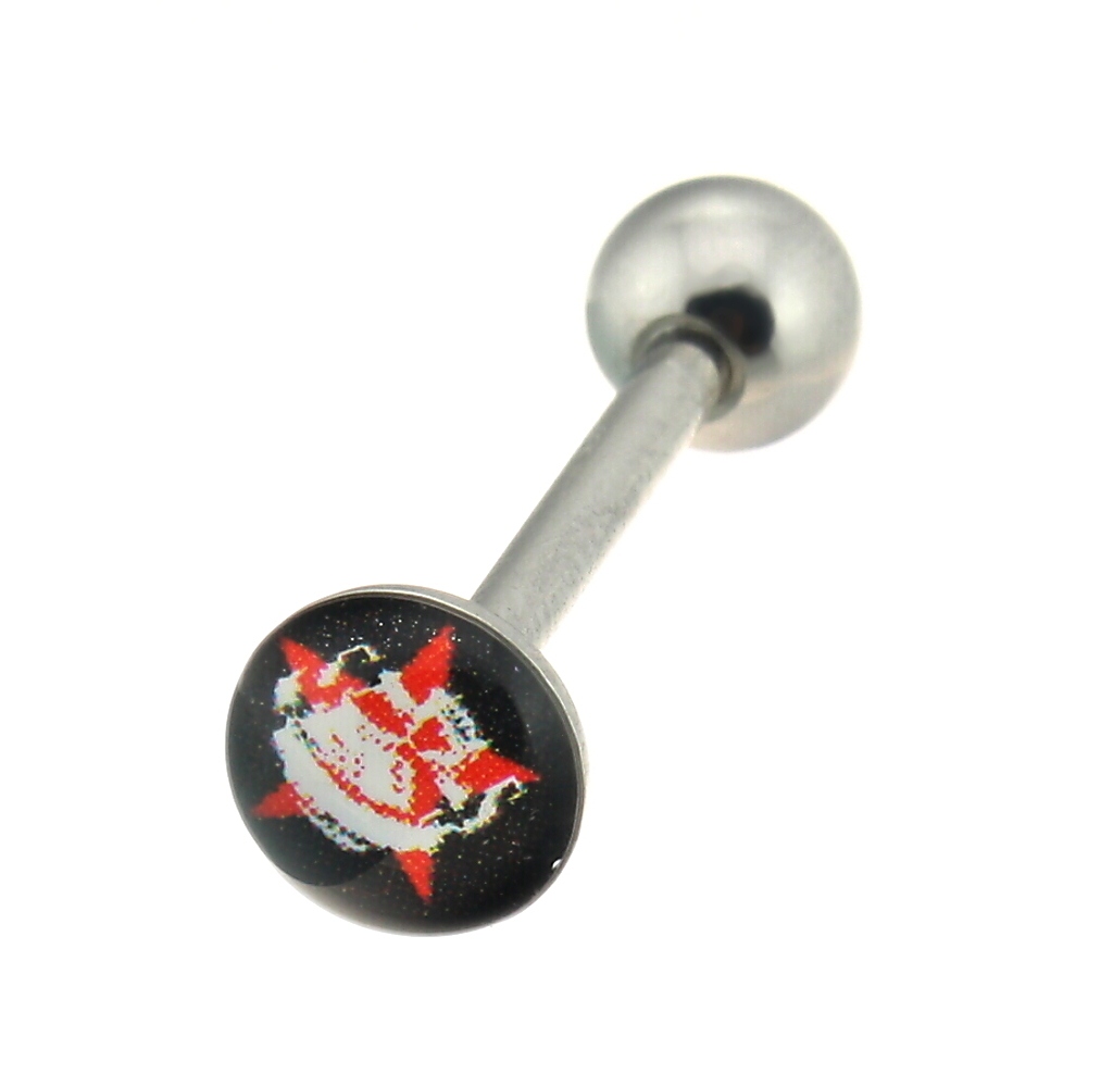 piercing Body Art 02BS74-X - Black/Skull