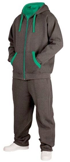 tepláková souprava Urban Classics Contrast Sweatsuit/TB056 - Dark Heather Gray/Pine