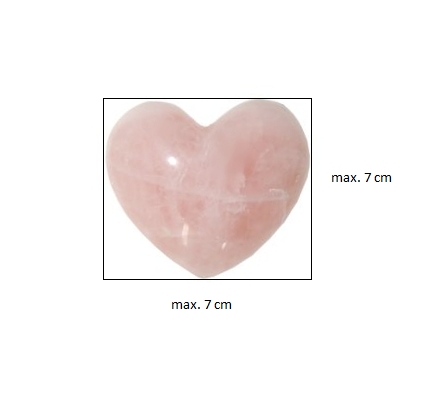 Energo heart stone rose quartz 6/7 - Light Pink