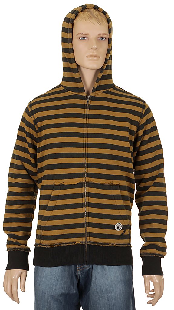mikina Fallen Striped Zip - Black/Gold