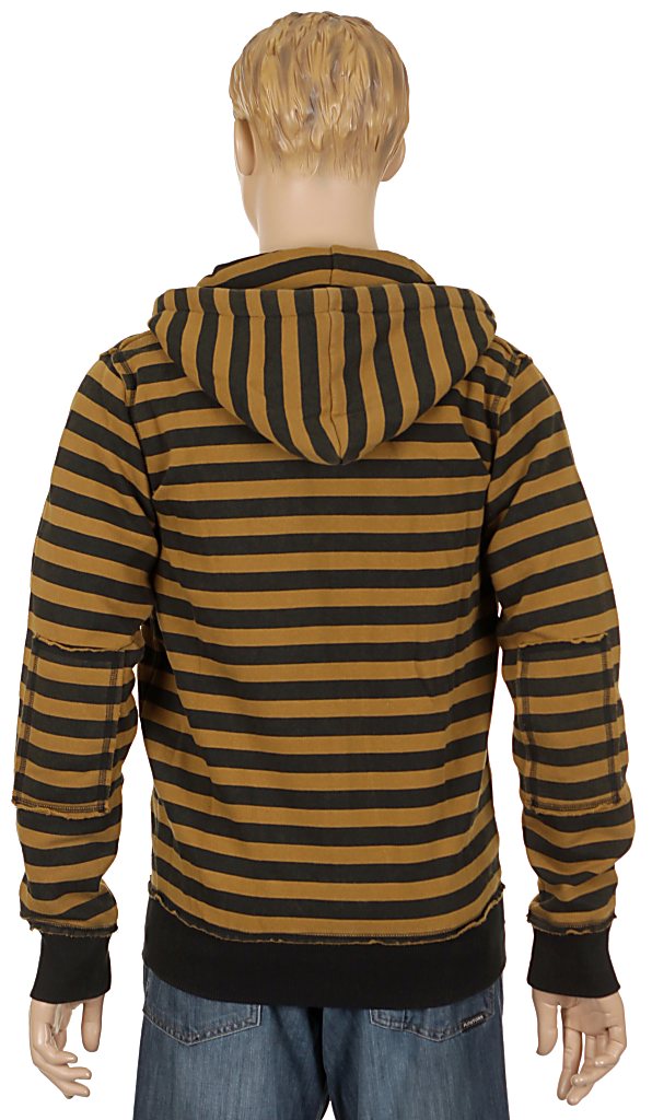mikina Fallen Striped Zip - Black/Gold
