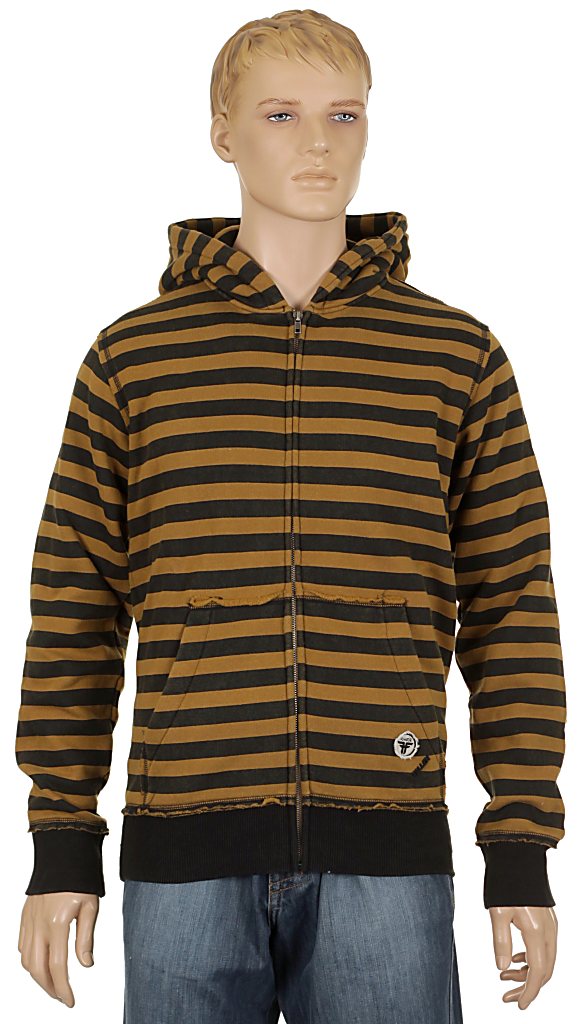 mikina Fallen Striped Zip - Black/Gold