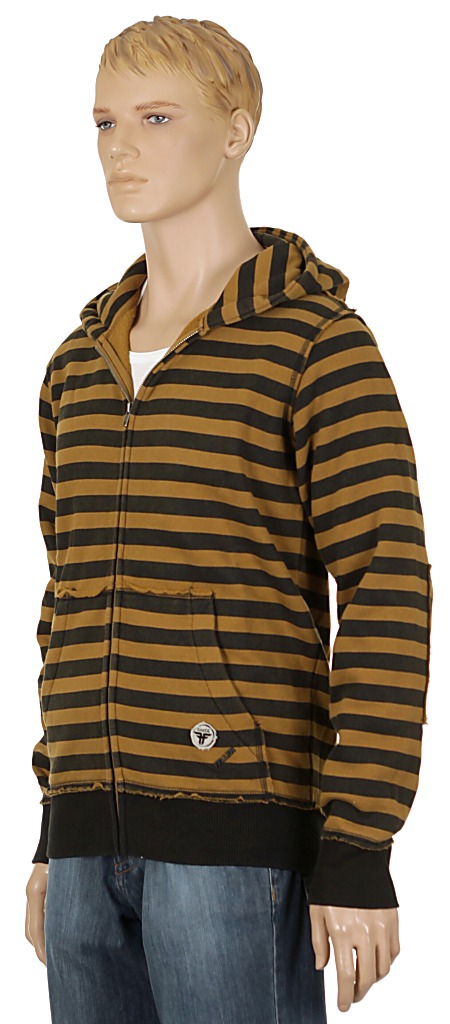 mikina Fallen Striped Zip - Black/Gold