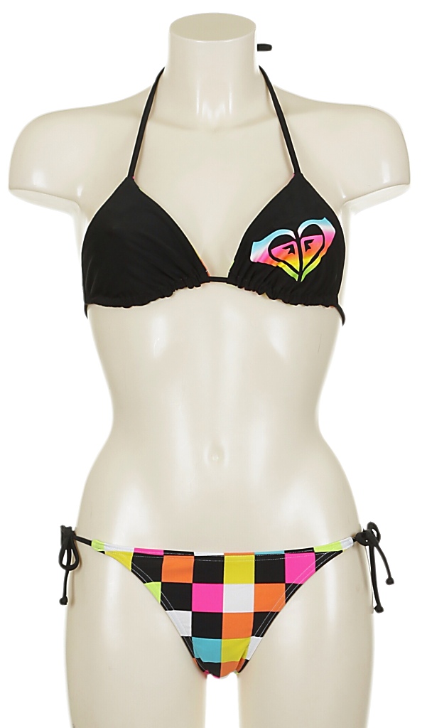 plavky Roxy Venice Beach Cha Cha Tie Sides - Venice Beach Black