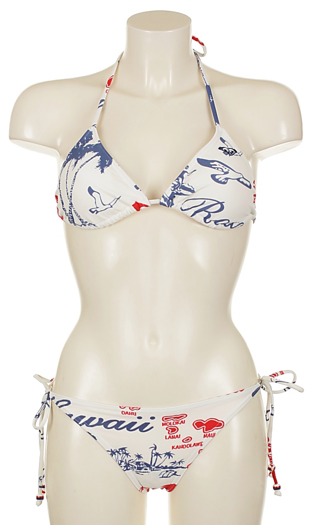 plavky Roxy Lost At Sea Tiki Tri - Lost At Sea Antique White