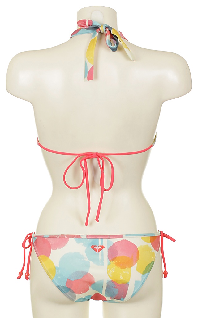 plavky Roxy Polka Polka Cha Cha Tie Sides - Polka Antique White