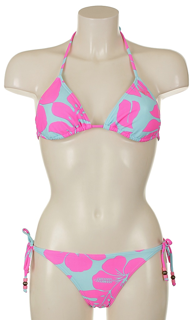 plavky Roxy Surfer Soul Tiki Tri - Surfer Soul Neon Pink