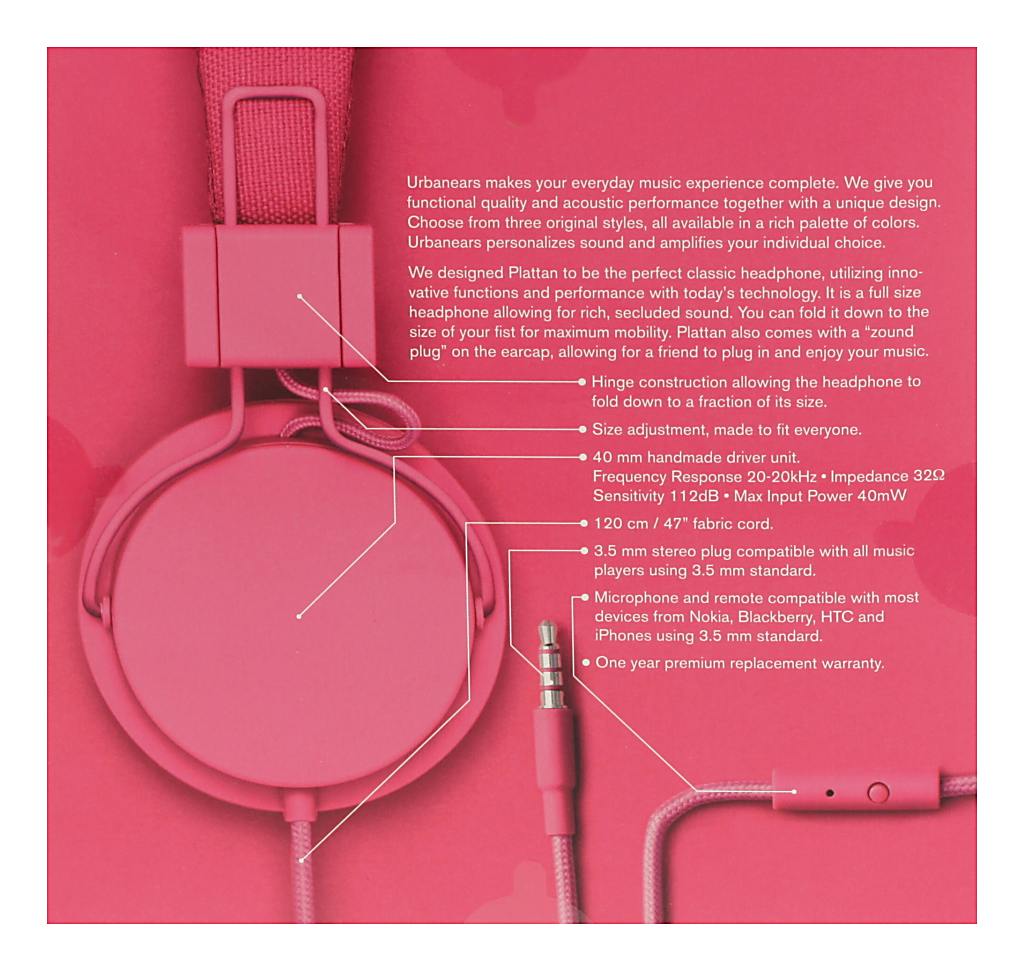 sluchátka UrbanEars Plattan - Cerise