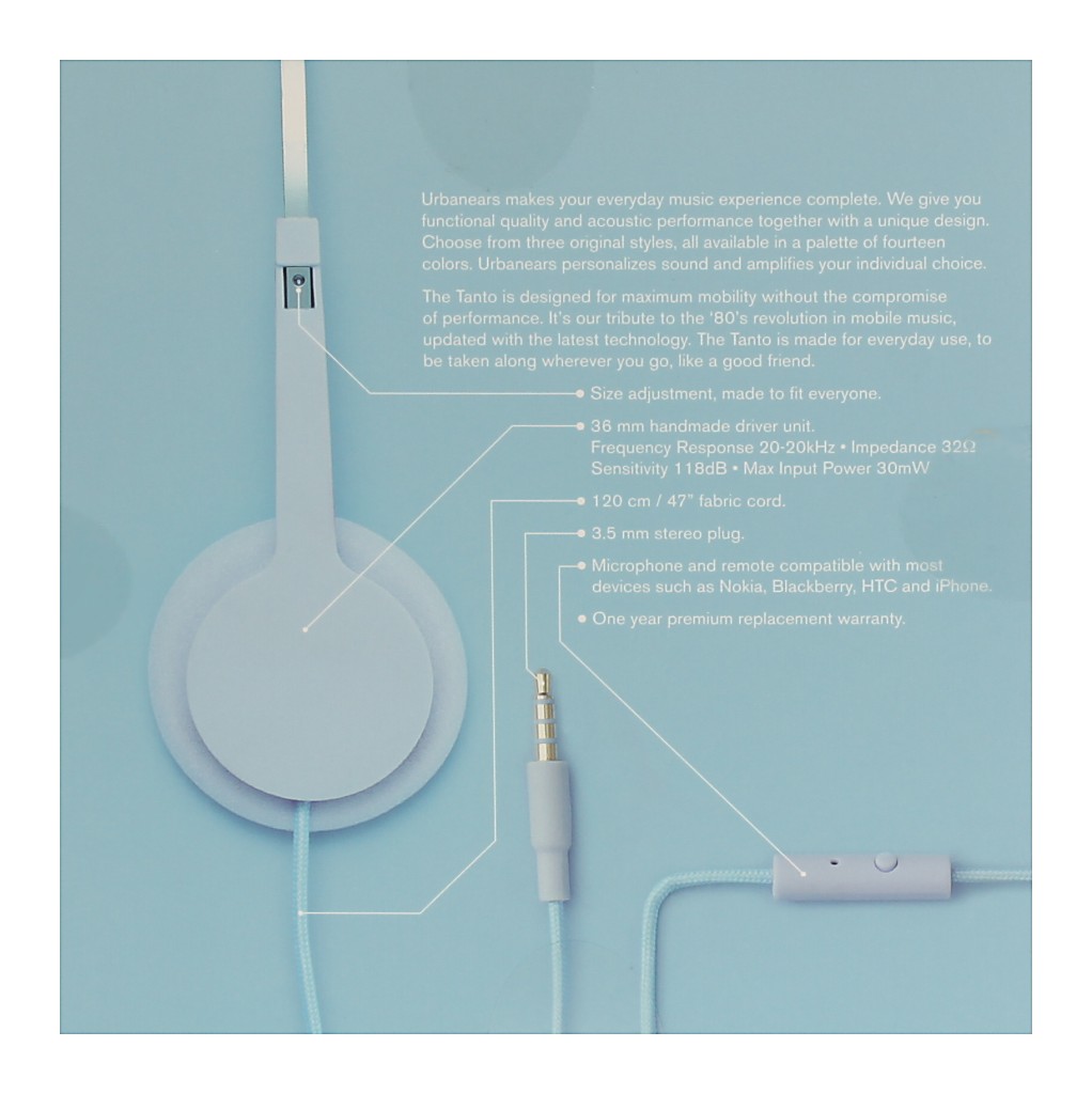 sluchátka UrbanEars Tanto - Light Blue