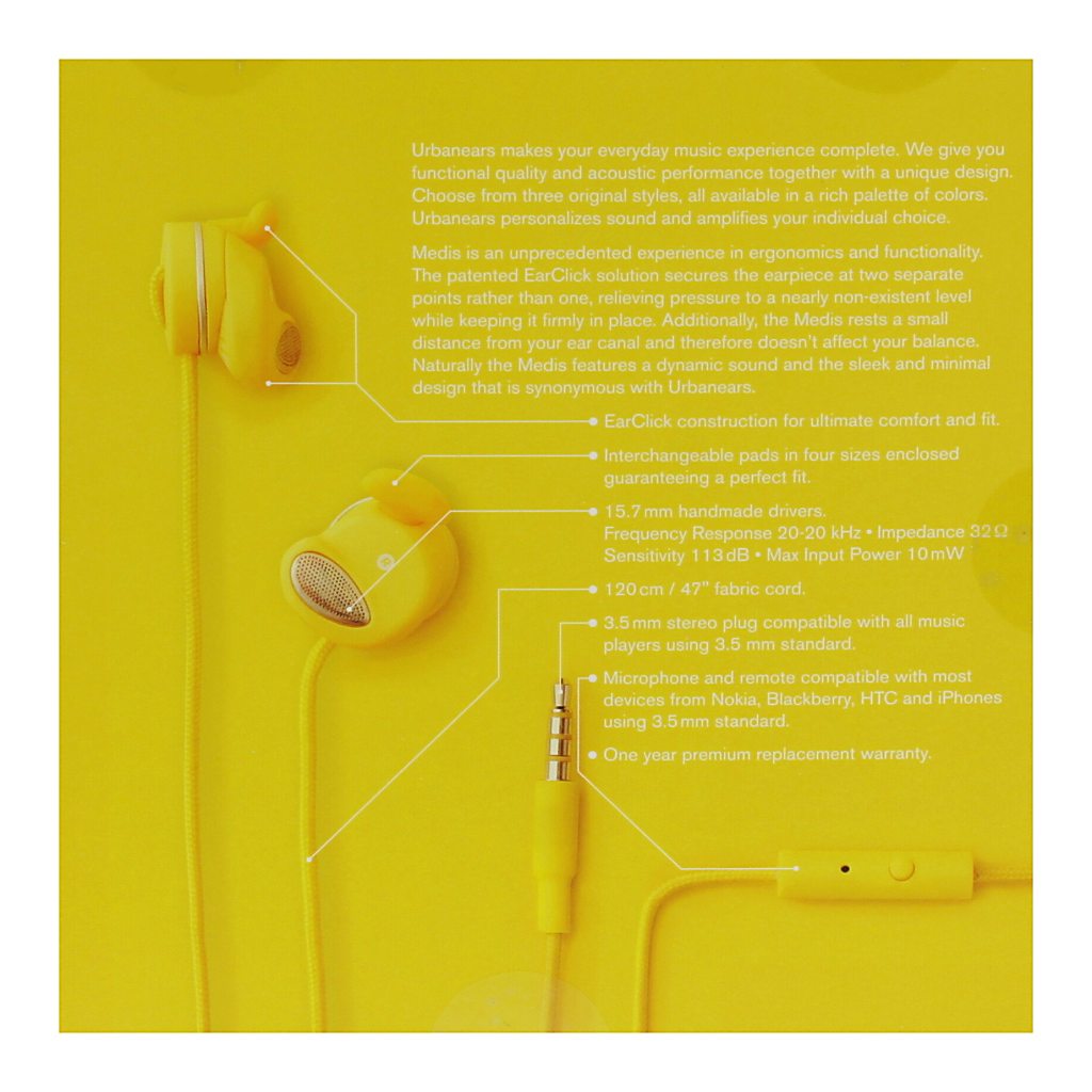 sluchátka UrbanEars Medis - Yellow