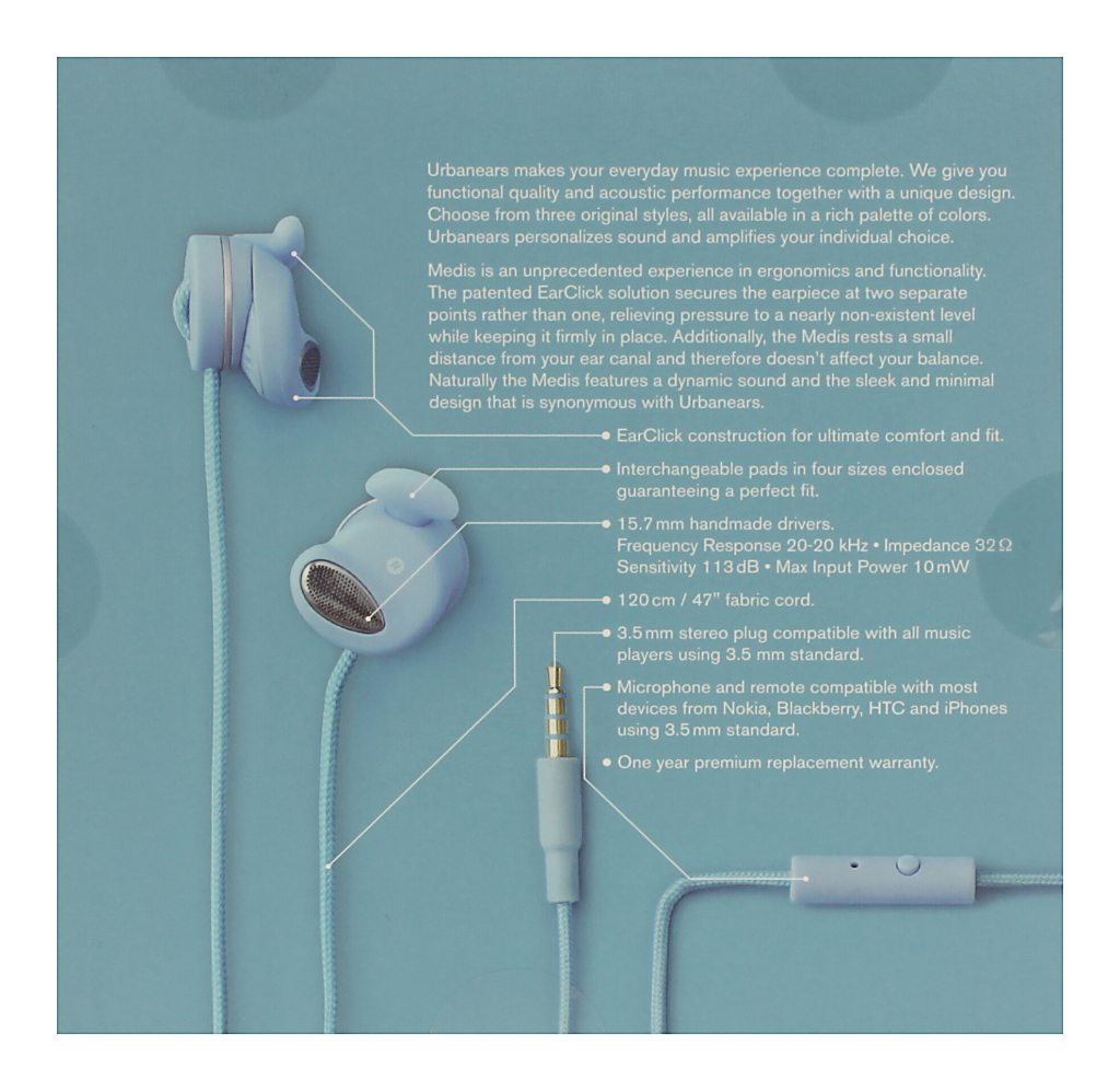 sluchátka UrbanEars Medis - Light Blue