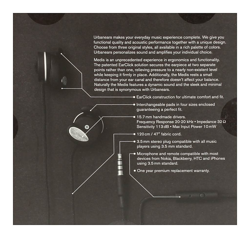 sluchátka UrbanEars Medis - Black