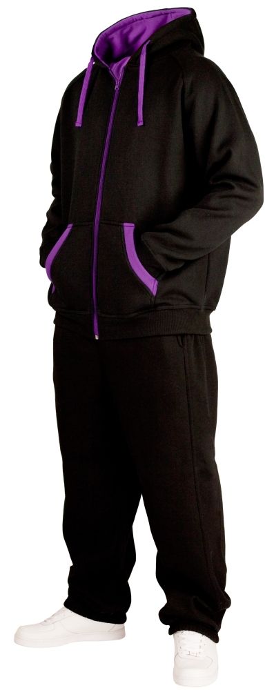 komplet dresowy Urban Classics Contrast Sweatsuit/TB056 - Black/Purple