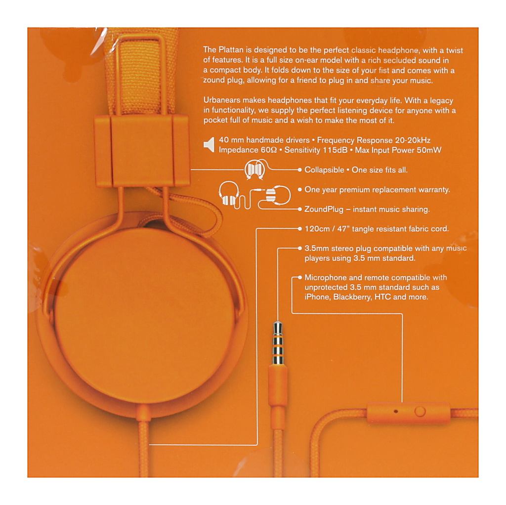 slúchadlá UrbanEars Plattan - Orange