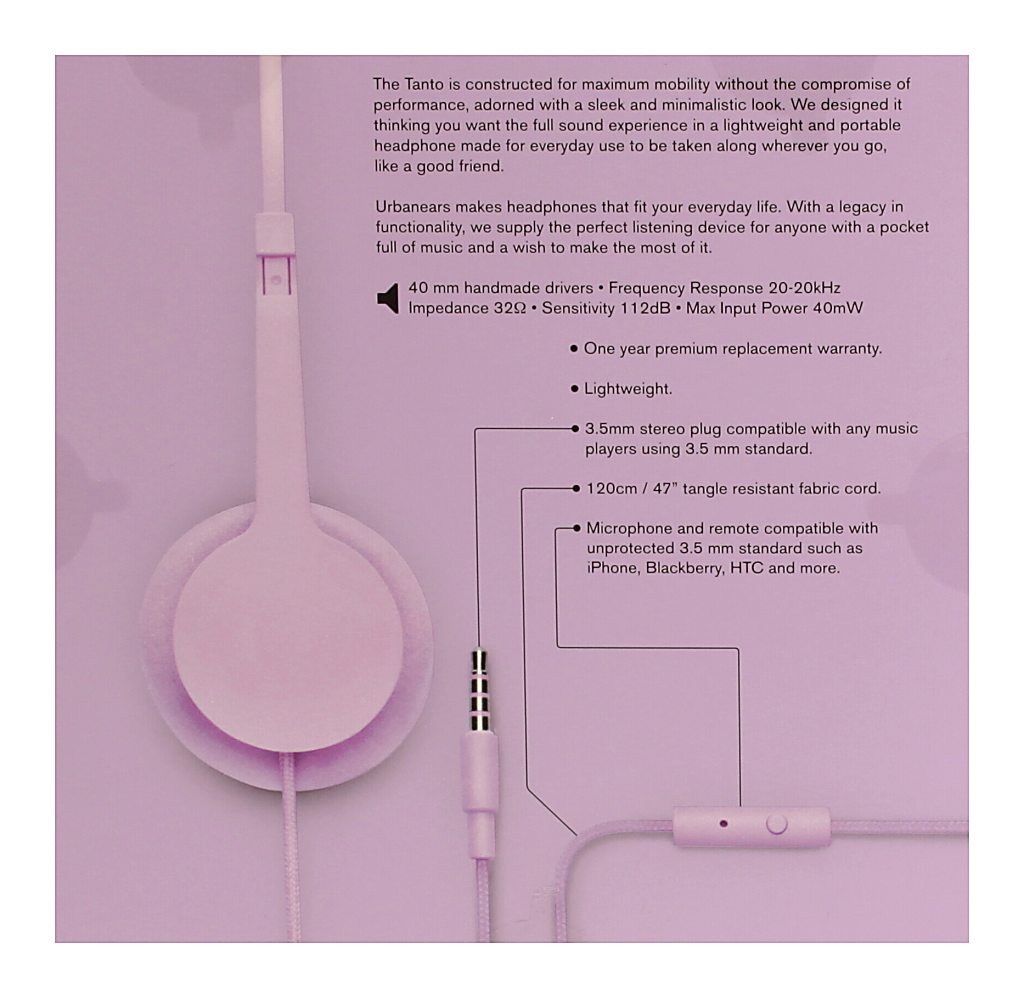 sluchátka UrbanEars Tanto - Lavender