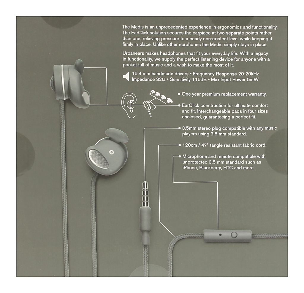 słuchawki UrbanEars Medis - Dark Gray