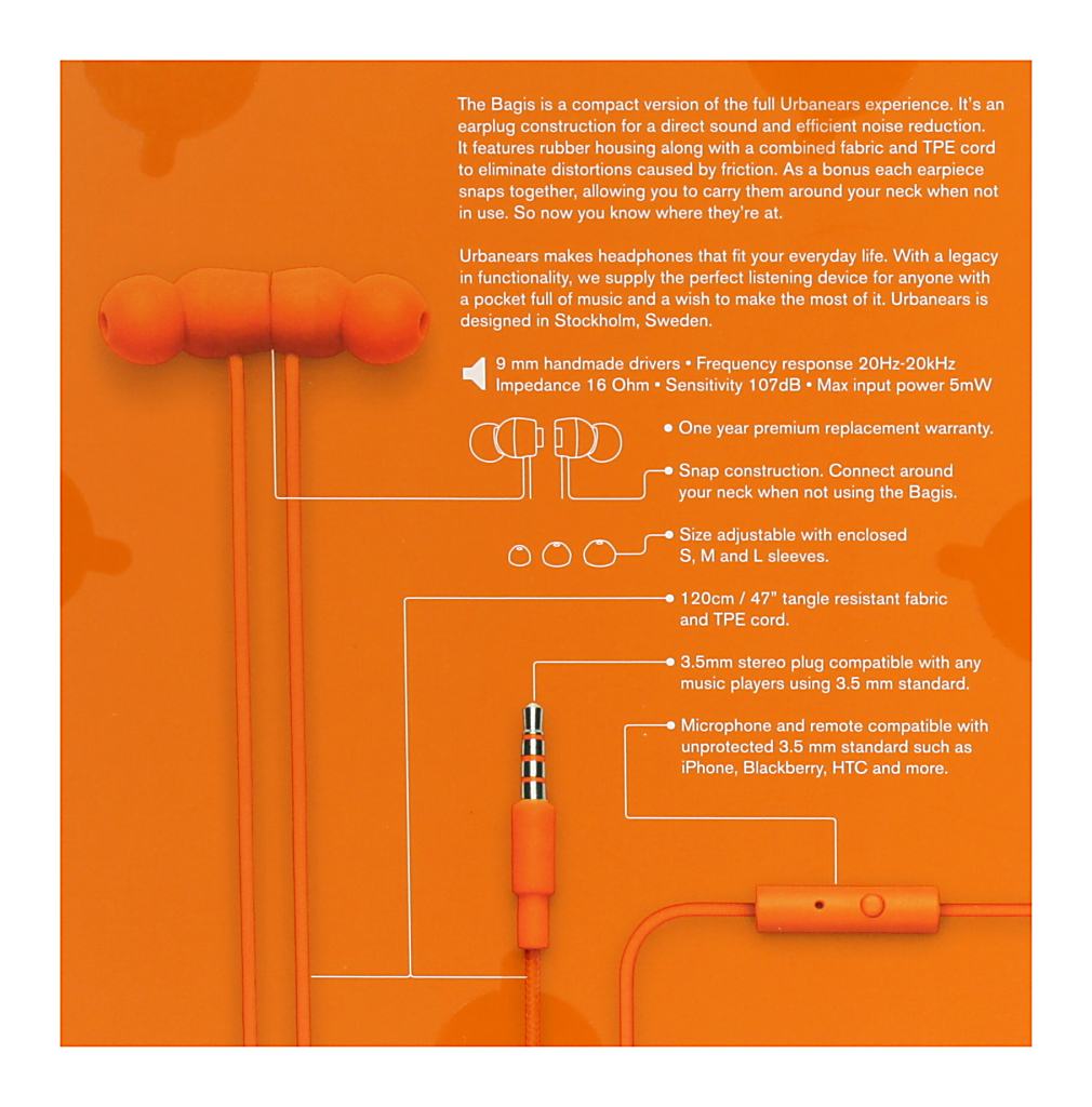 słuchawki UrbanEars Bagis - Orange