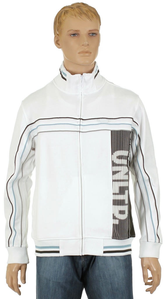 Ecko Up The Block Track Zip Sweatshirt - Bleach White