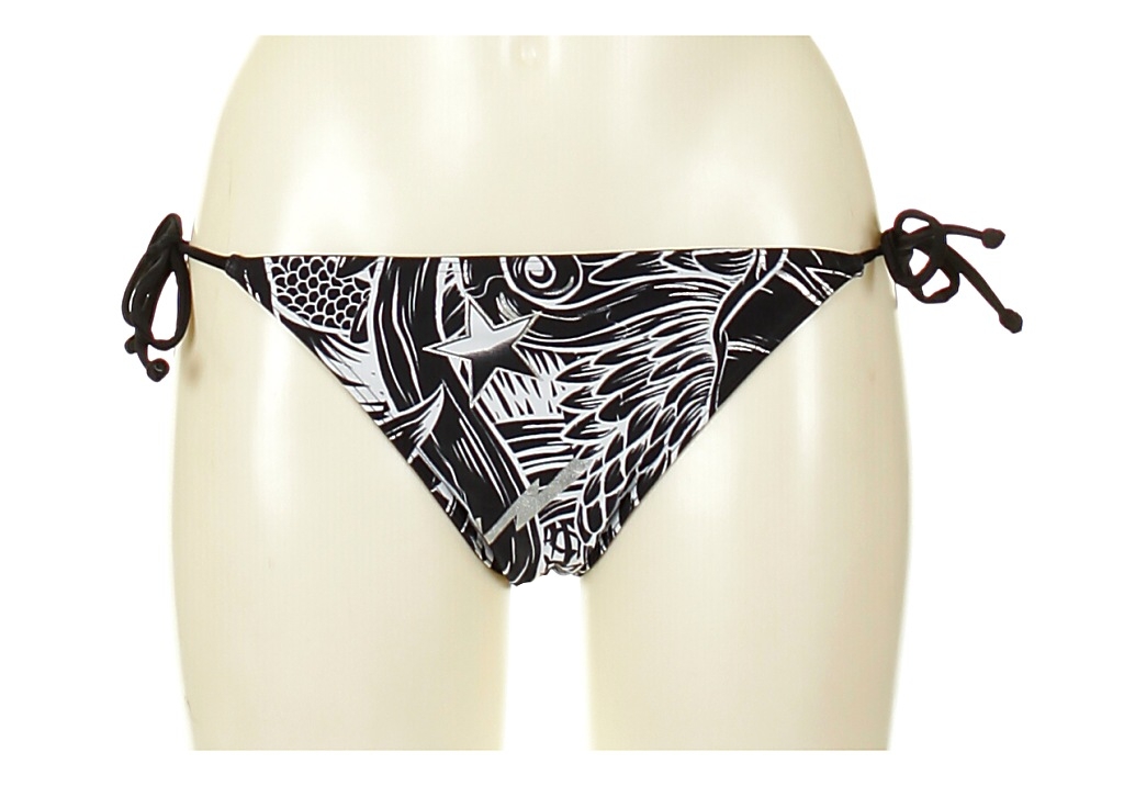 plavky Fox Turbulence Reversible Side Tie Bottom - Black