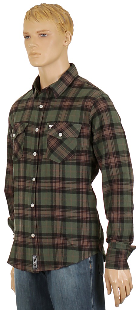 košeľa Fallen Cheyenne LTD - Army/Black