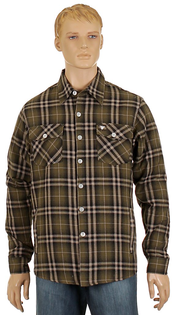 košeľa Fallen Cheyenne DLX LS - Olive