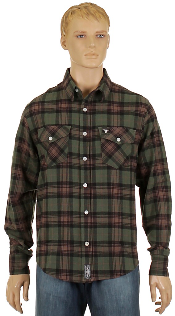 košeľa Fallen Cheyenne LTD - Army/Black