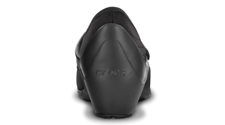 Crocs Wrapped Wedge Shoes - Black/Black