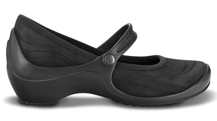 Crocs Wrapped Wedge Shoes - Black/Black