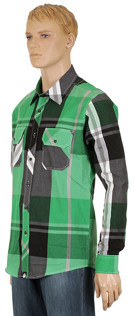košile Nomis Big Time Plaid LS - Emerald Green Big Plaid