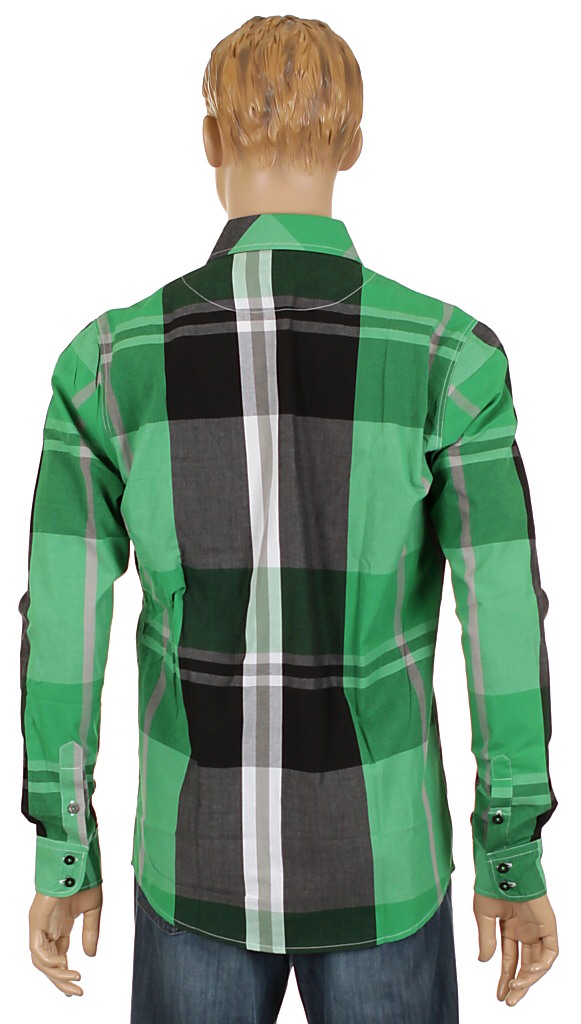 košile Nomis Big Time Plaid LS - Emerald Green Big Plaid