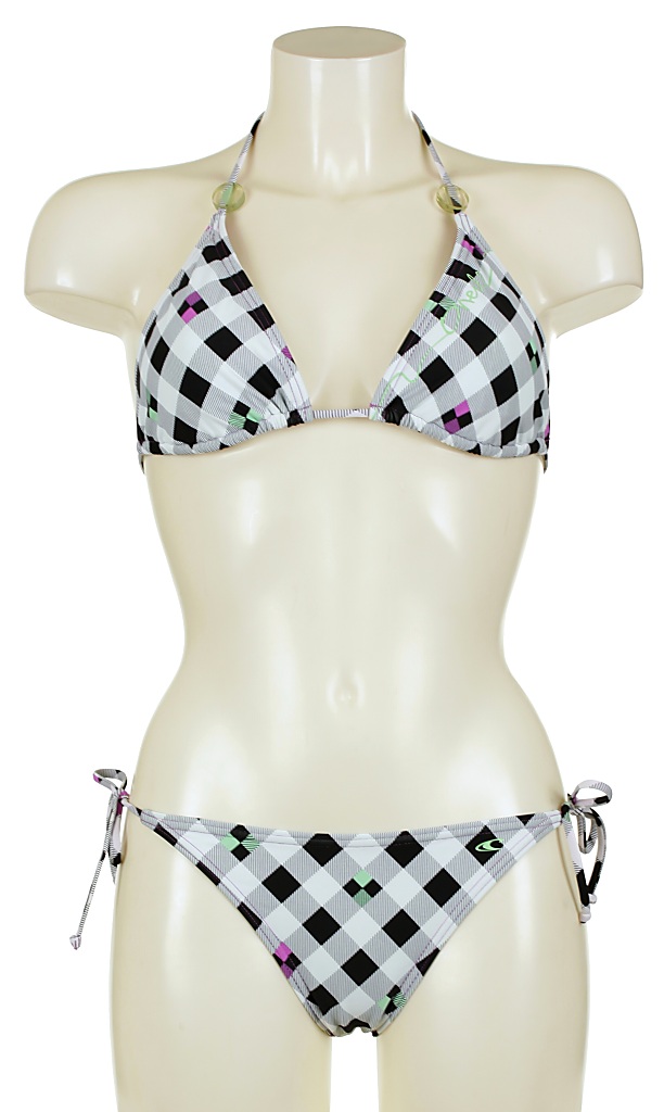 plavky O'neill Checkmaid Triangle Bikini - White Aop