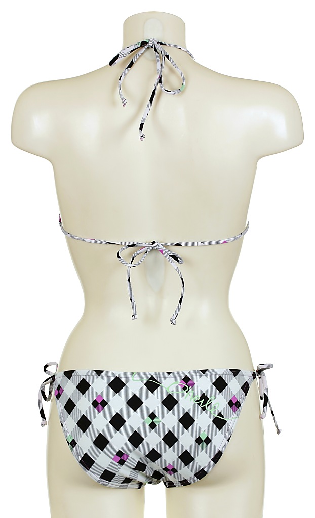 plavky O'neill Checkmaid Triangle Bikini - White Aop